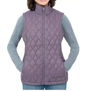 Free Country Puffer Vest Diamond Quilted Lightweight Full‎ Zip Purple L